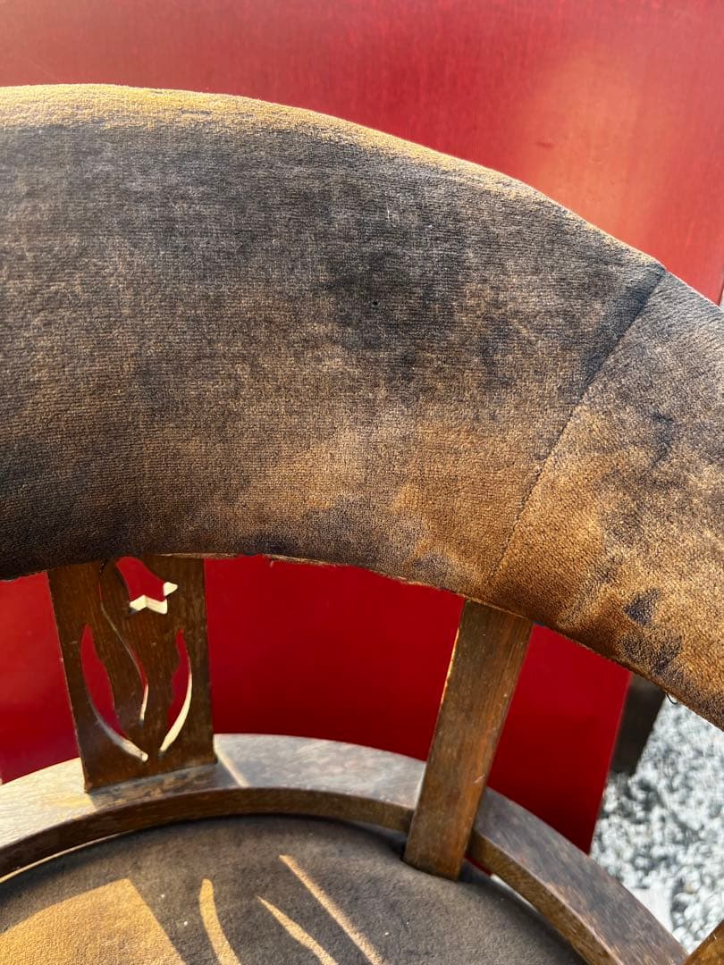 110アンティーク 大正時代 ドクターチェア 回転椅子 リペア歴無しオリジナル