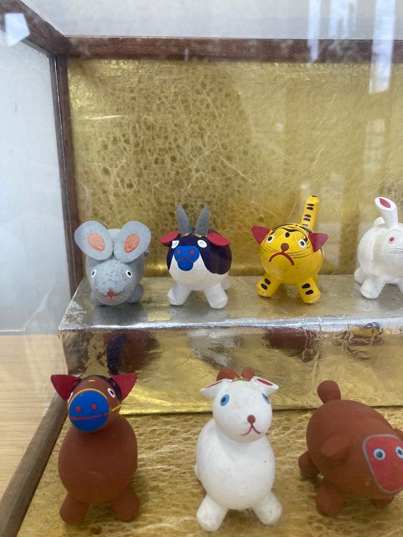 値下げ！おぐら屋　干支人形　オリジナル木箱入り　木彫 十二支　鳥取伝統工芸品