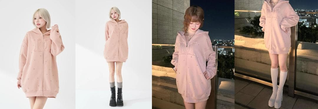 ダーリッチ darich DDロゴビジュージップパーカー グレー GRY