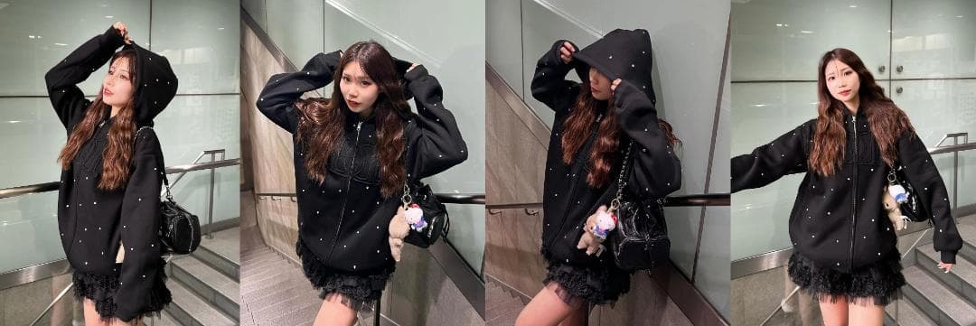 ダーリッチ darich DDロゴビジュージップパーカー グレー GRY