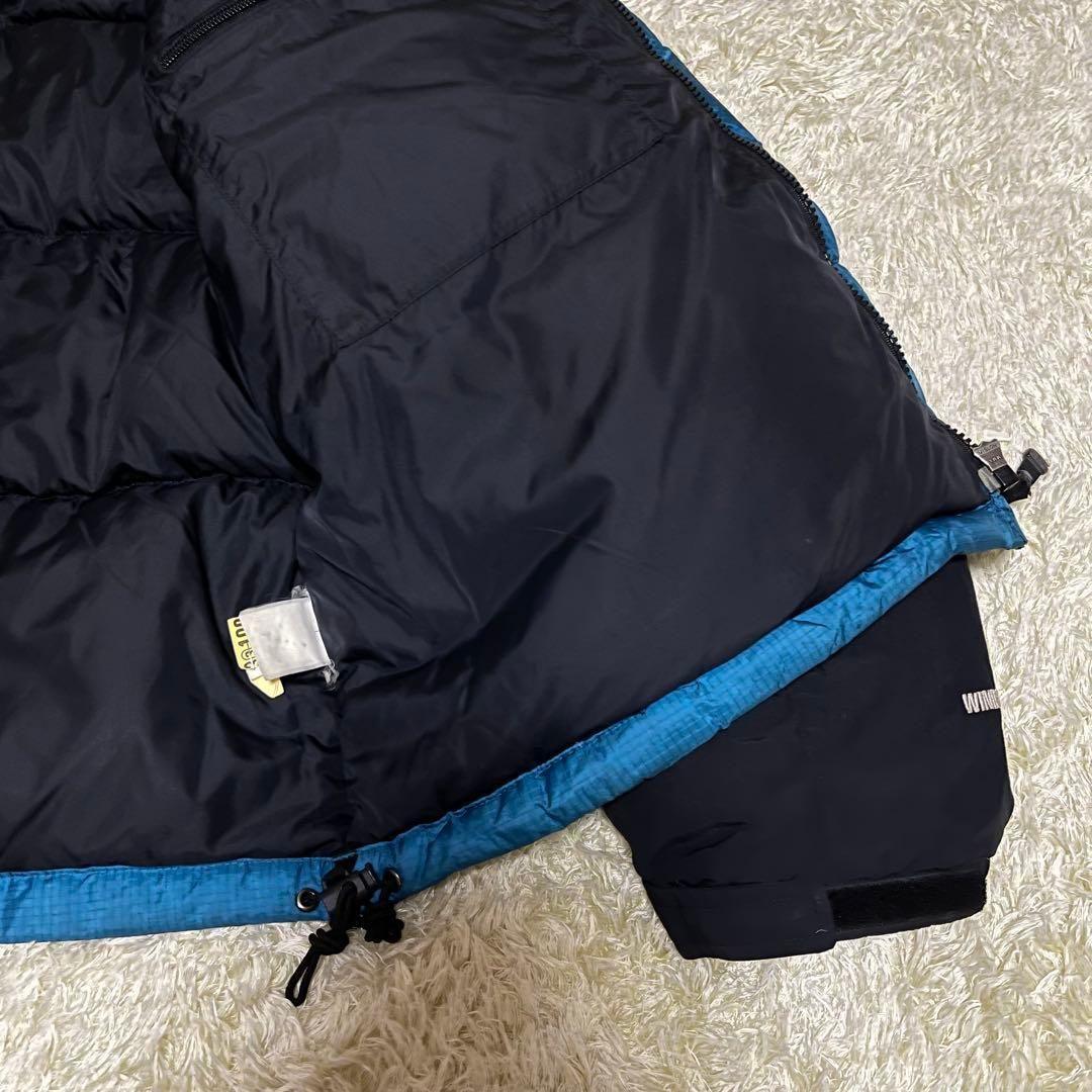 ノースフェイス ダウンジャケット　メンズL 韓国100　700フィル ブルー青