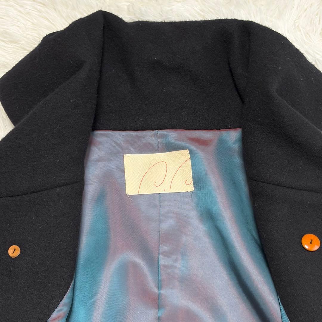 PAL'LAS PALACE メルトンショールカラーコート　ウール　レザー