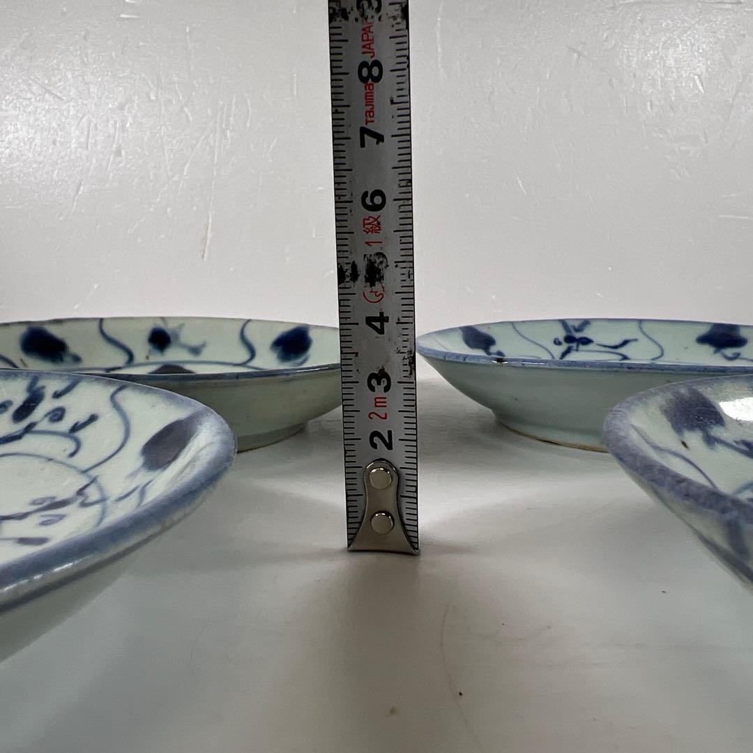 中国清朝時代　染付中皿20枚箱付直径約14.5㎝トサチニ東な7-0618⭐︎2F