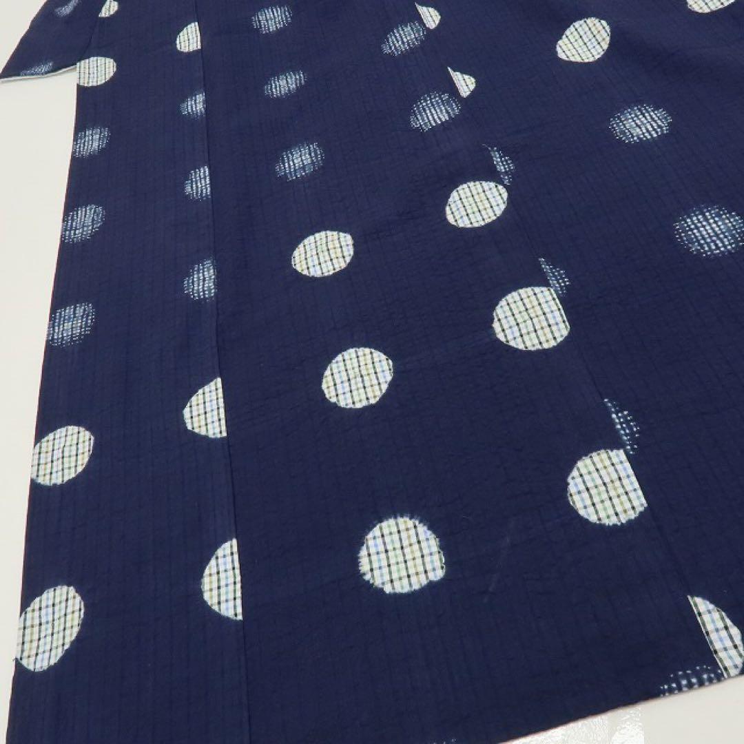 kichi✺新品 綿 浴衣 トールサイズ 高級広衿仕立て 居敷当A3221