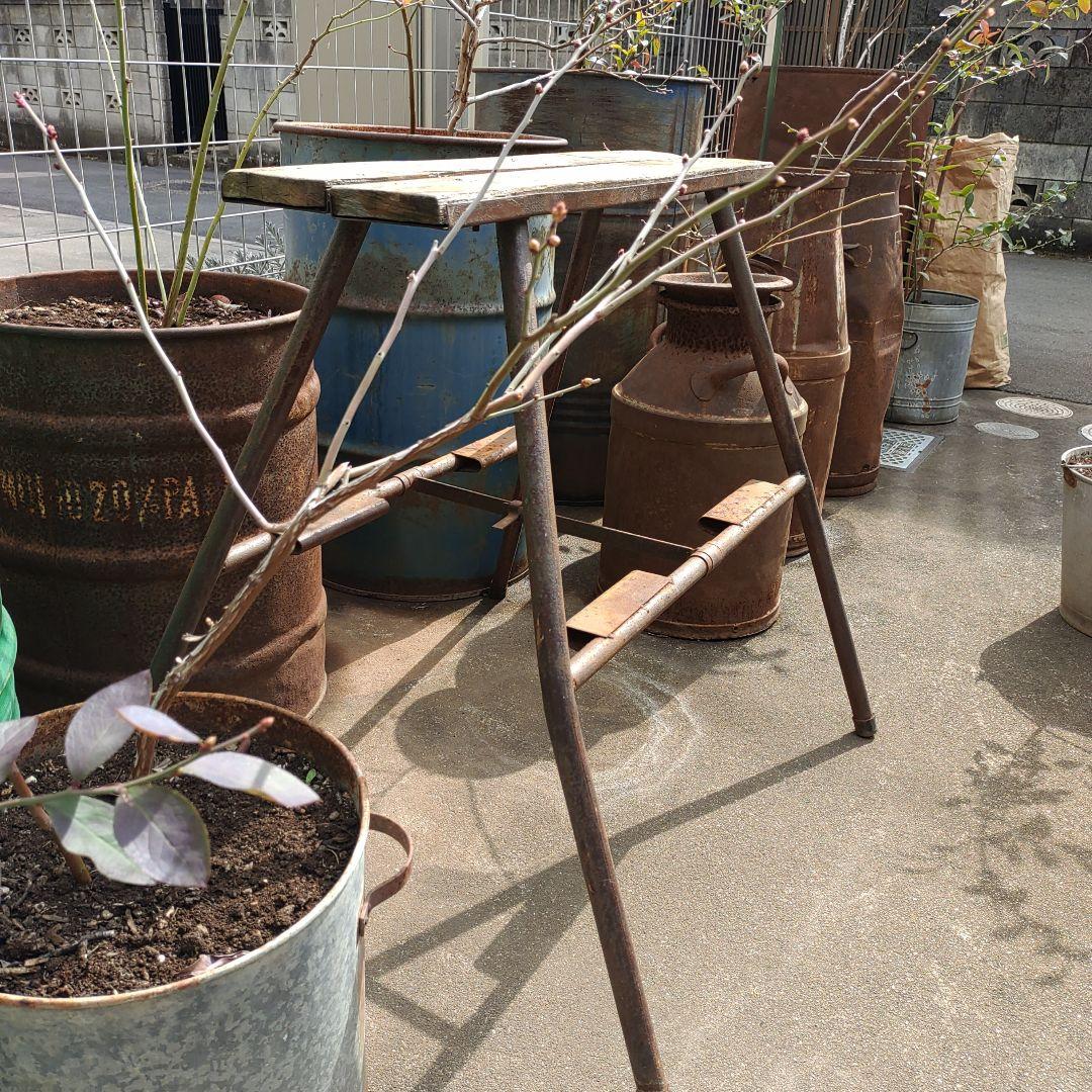 アンティーク　レトロ　足場 脚立