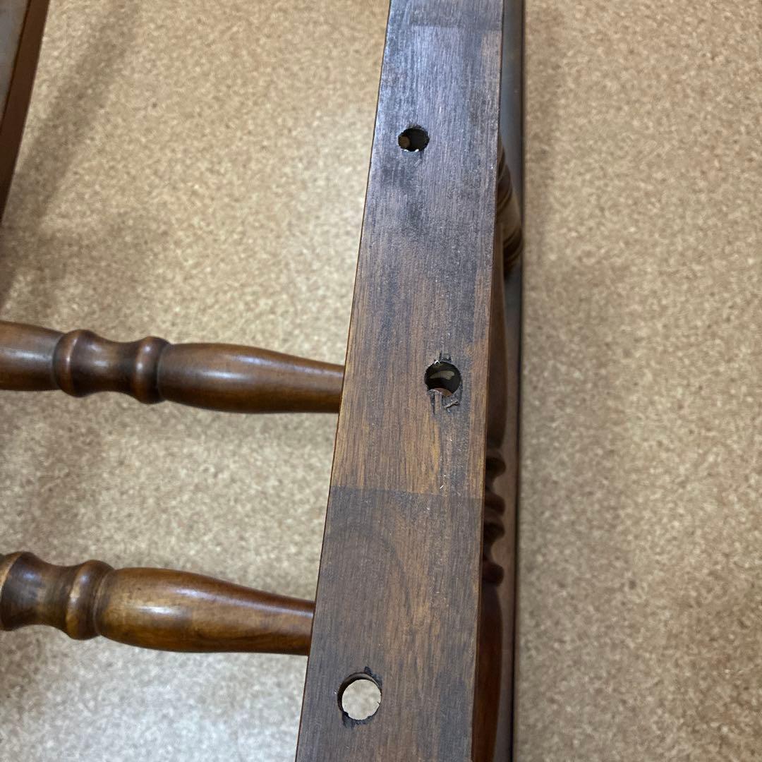 不二貿易　木製　ロッキングチェア 椅子　肘掛け付 彫刻