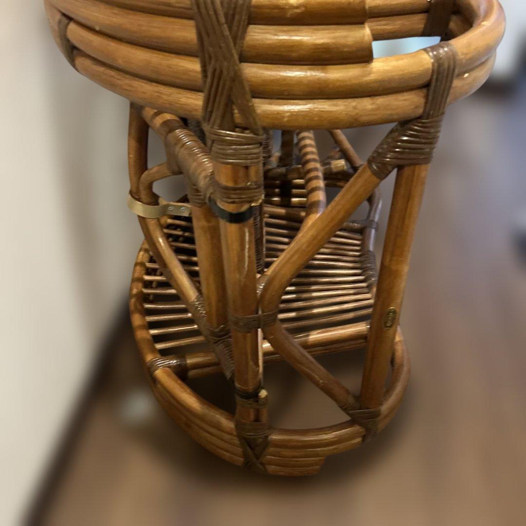 KAZAMA カザマ　ラタン　籐製　3段階調整可能リクライニングチェア