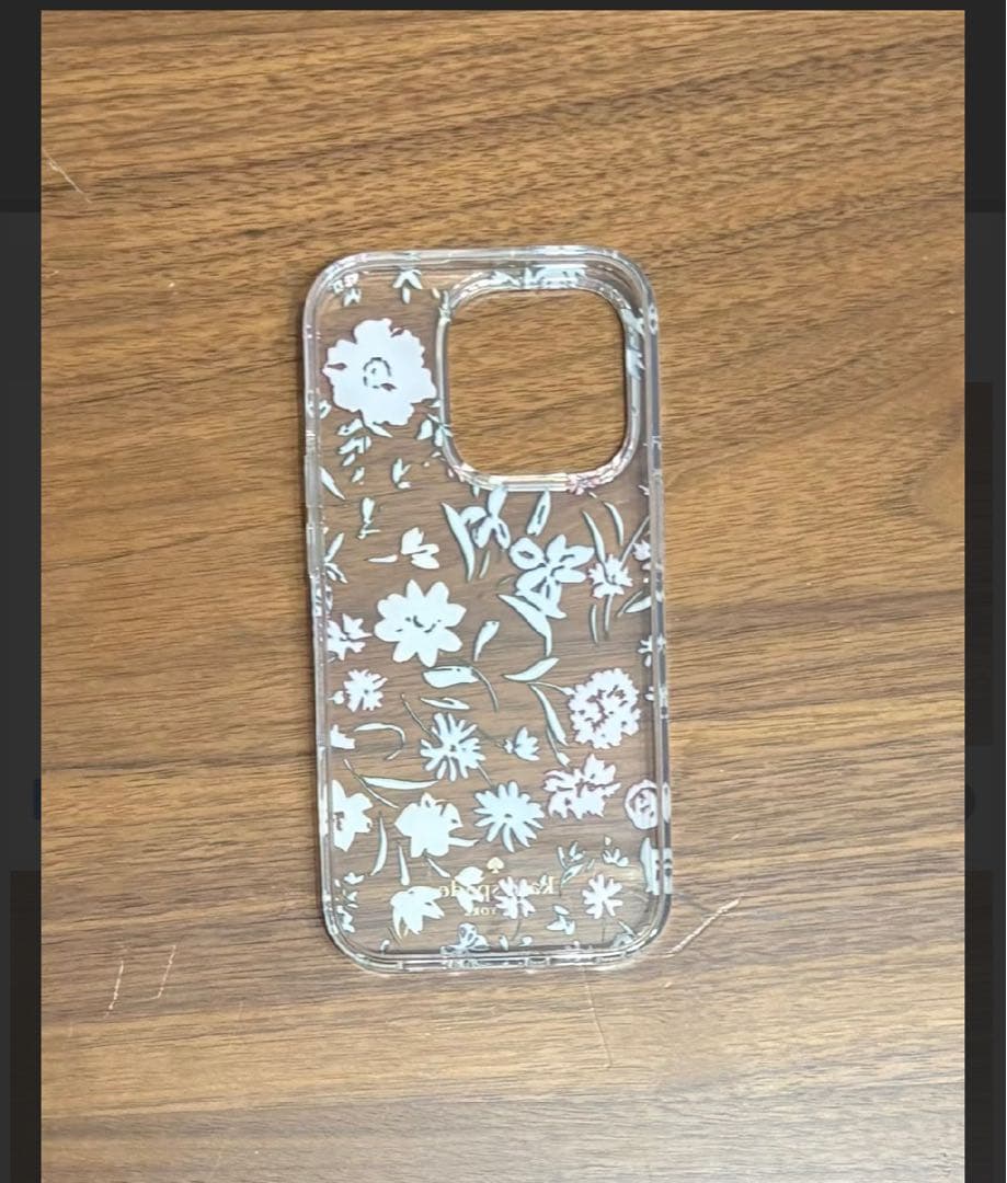 KATE SPADE iPhone14Proスマホリング付属 クリームマルチ1