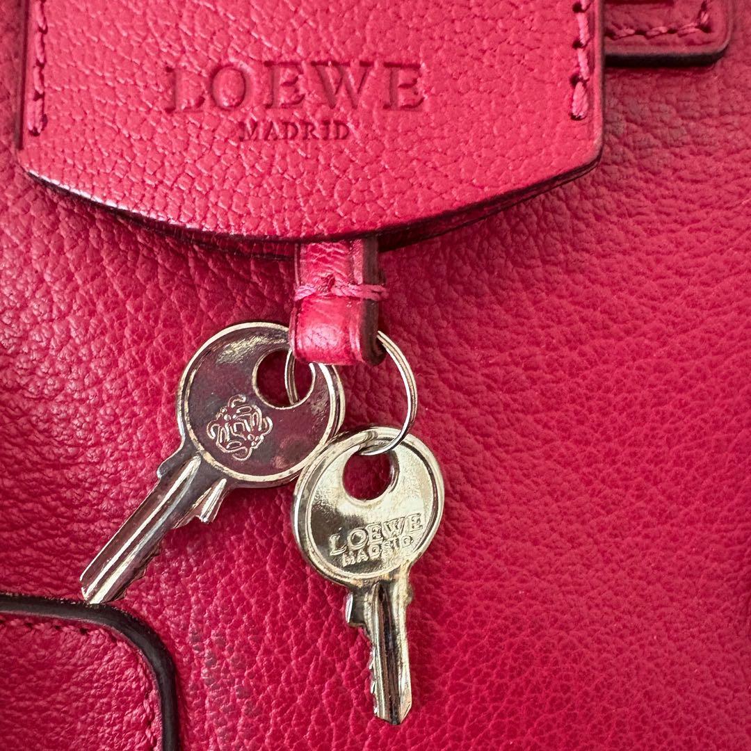 【Masa】LOEWE ロエベ アマソナ 28 アナグラム 赤 シルバー