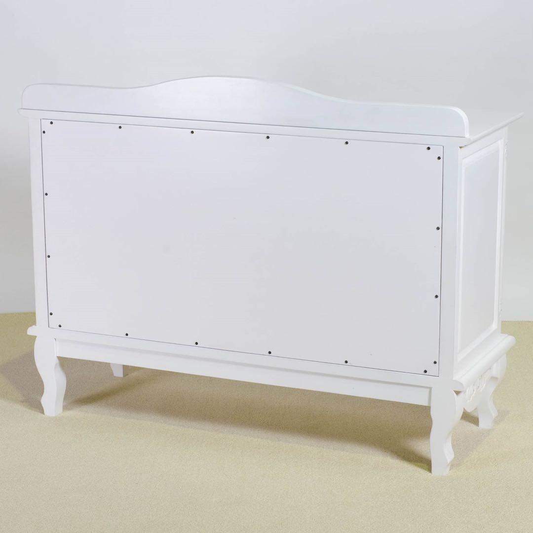 C 新品 アンティーク チェスト 110 白 リビング収納 タンス ホワイト