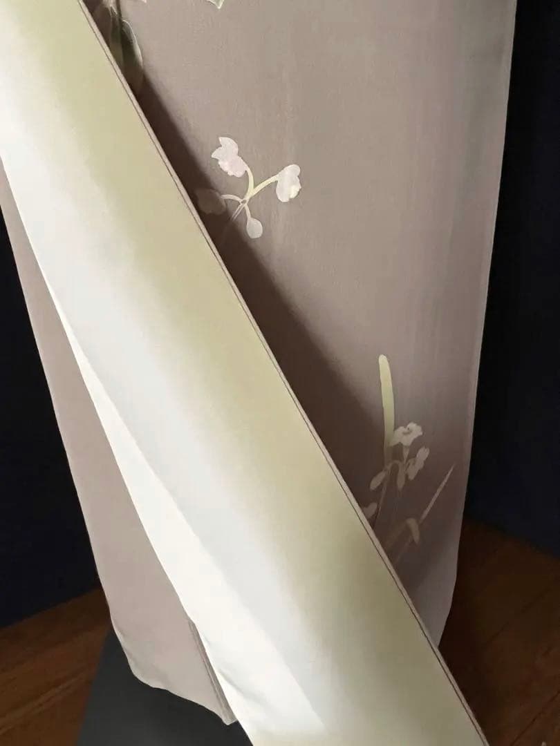 【訪問着】京加賀友禅　松本健一　優美な手描き友禅　亜麻色　＋　身幅直し