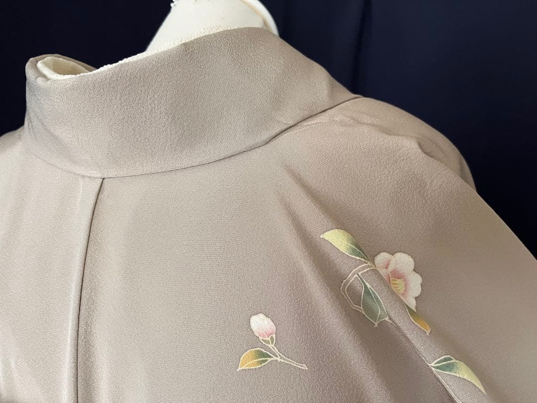 【訪問着】京加賀友禅　松本健一　優美な手描き友禅　亜麻色　＋　身幅直し