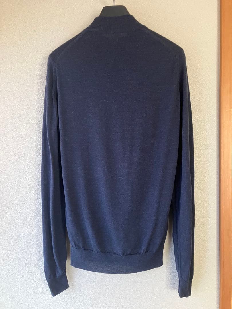 JOHN SMEDLEY メリノウール 30G モックネックニット ネイビー S