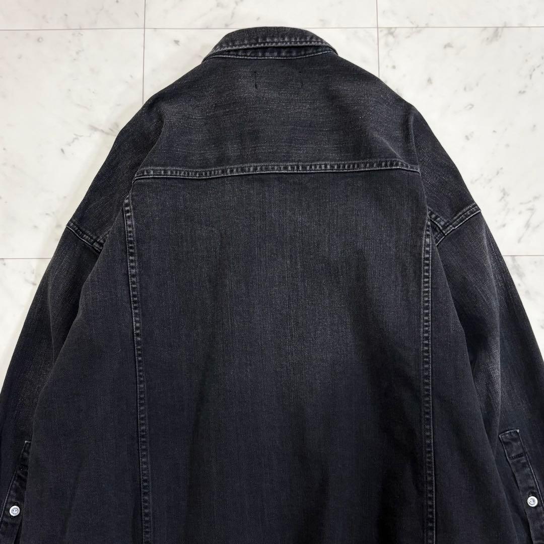 美品✨ヘルシーデニム　アーモンド　デニムシャツ　オーバーシルエット　ブラック