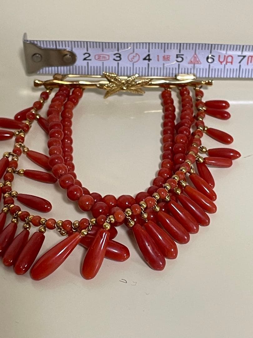 K18 赤サンゴ 珊瑚 ブローチ 飾り