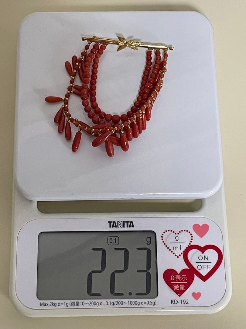 K18 赤サンゴ 珊瑚 ブローチ 飾り