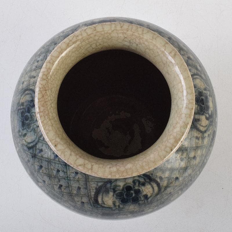 中国　安南染付　雲龍文　壷　C　9161