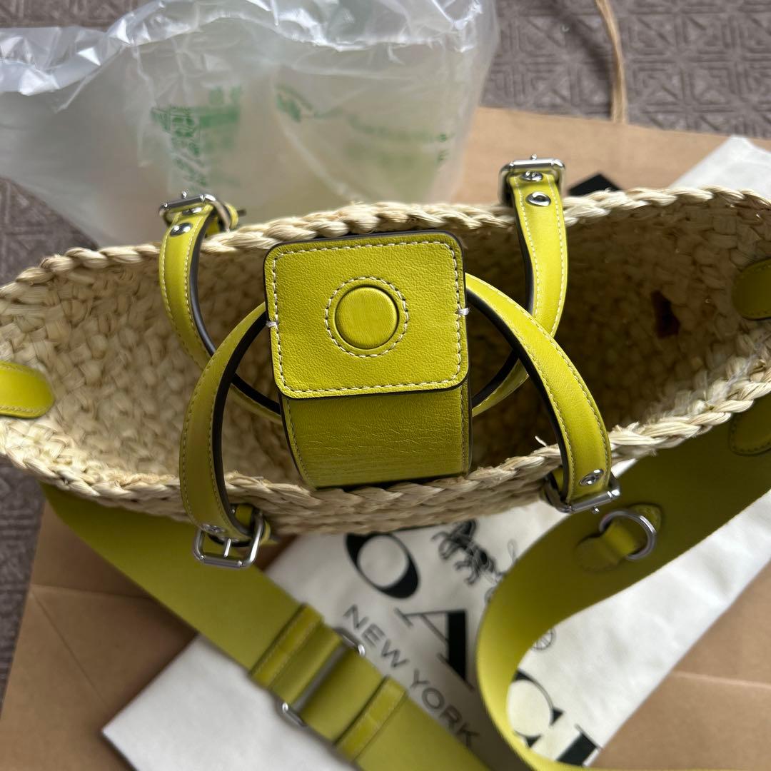 COACH イエロー かごバッグ