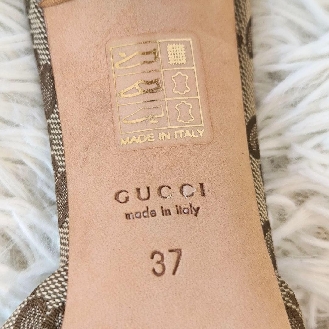【美品】GUCCI グッチ GG キャンバス ホースビット ミュール サンダル