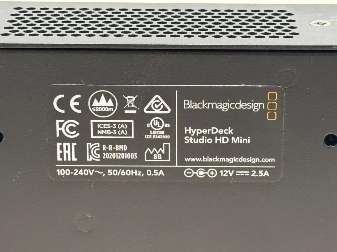Blackmagic Design HyperDeck Mini 動作確認済み