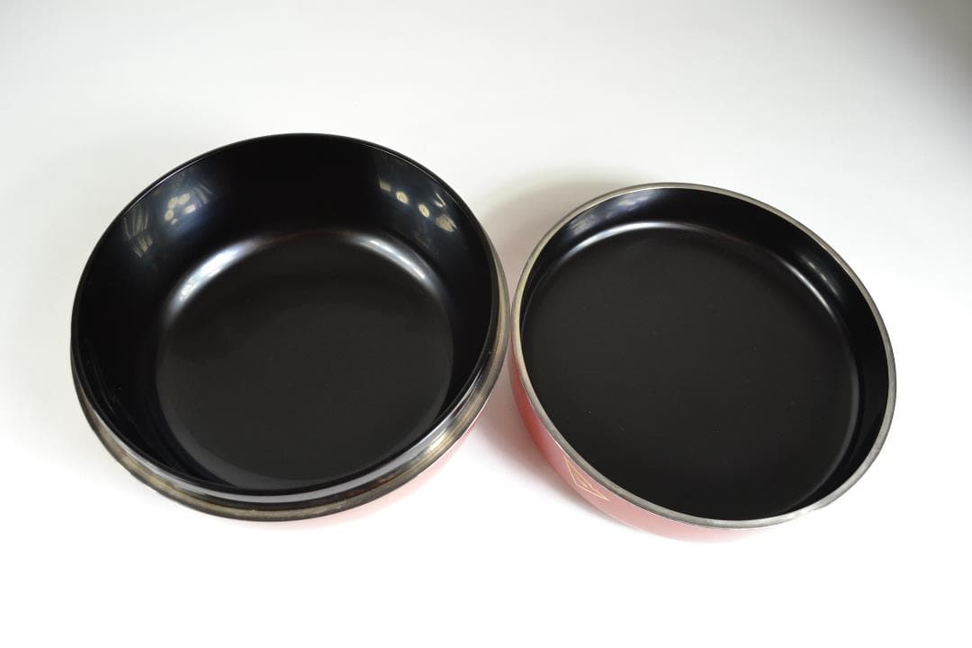 茶道具　鱗鶴蒔絵朱丸喰籠　川端　近左造