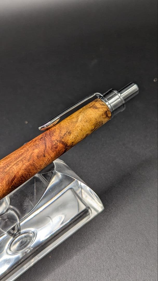 315ペン工房翌檜　花梨　紅白　源平　瘤杢　木軸シャーペン　ボールペン