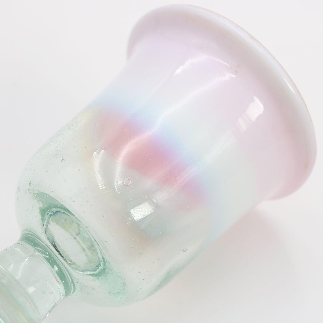 大正ガラス 乳白色 アイスクリーム 氷 コップ ラッパ ベル形　N394　Z1