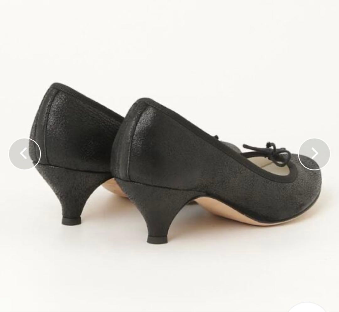 レペット　Repetto リボン付 ブラック バレエシューズ　37.5
