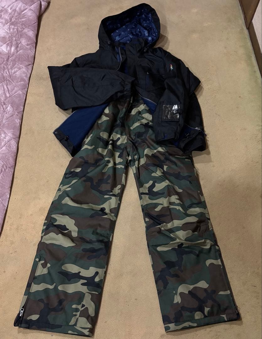 PONTAPES スキー スノーボードウェアセット XL 迷彩 メンズ