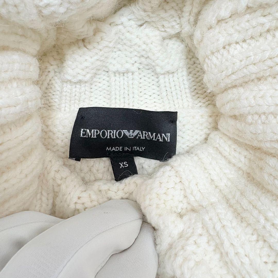 美品✨ L相当 アルパカ混 エンポリオアルマーニ 極太 ケーブルニット セーター