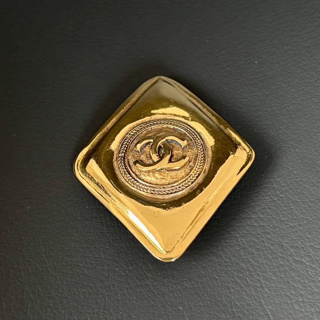 【良品】【シャネル】ココマーク ブローチ ひし形 ダイヤ形 ヴィンテージ