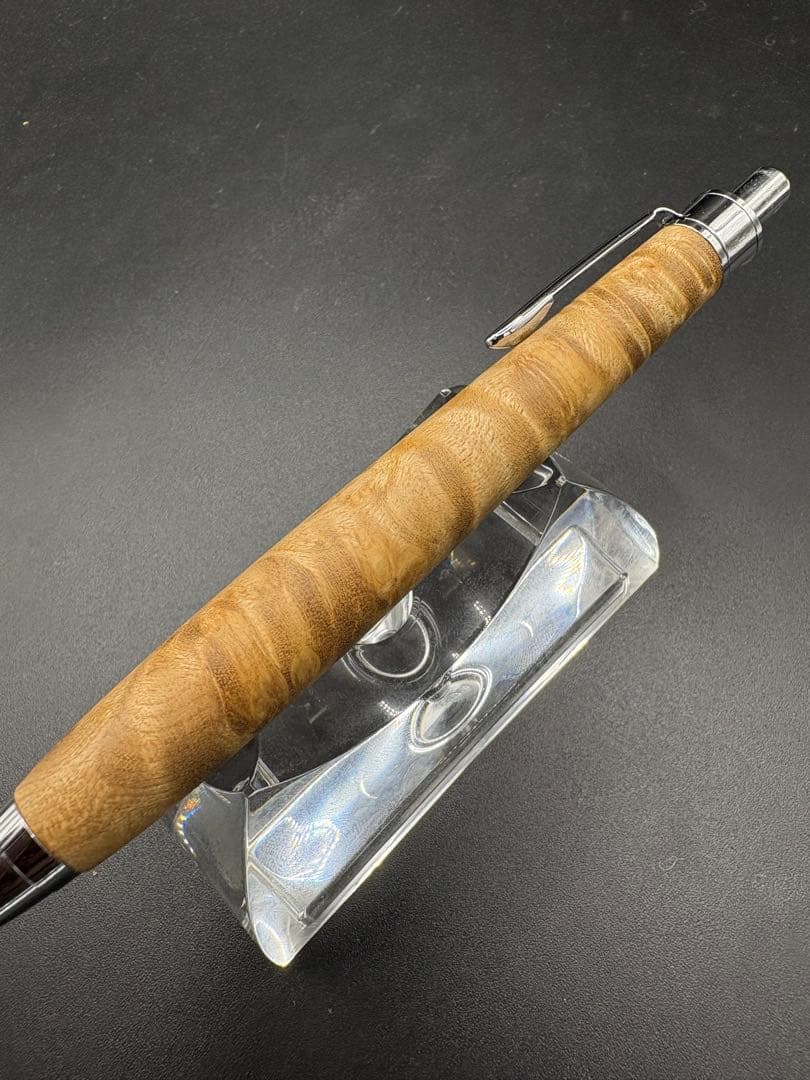 506極上　マーブルウッド　瘤杢　木軸シャーペン　ボールペン