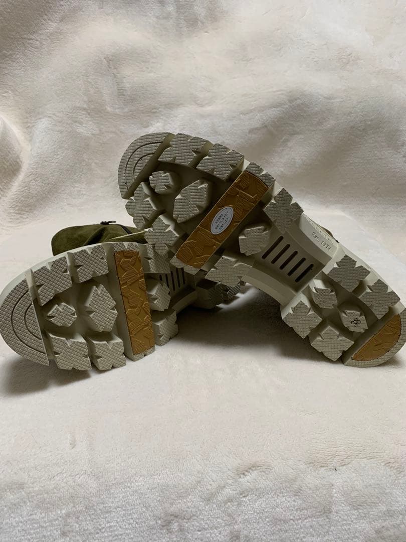 新品 bussola 撥水 山羊革 ラインストーンベルト ギャザー厚底ブーツ①