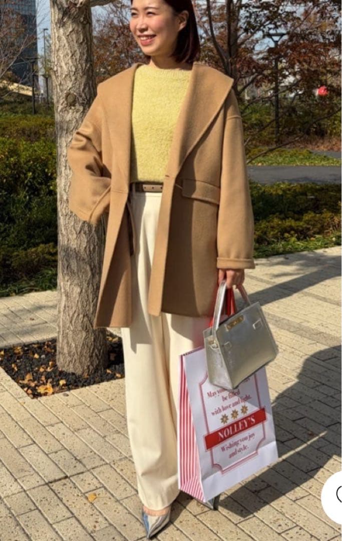 新品同様NOLLEY'S sophi SUPER140リバーショールコート36