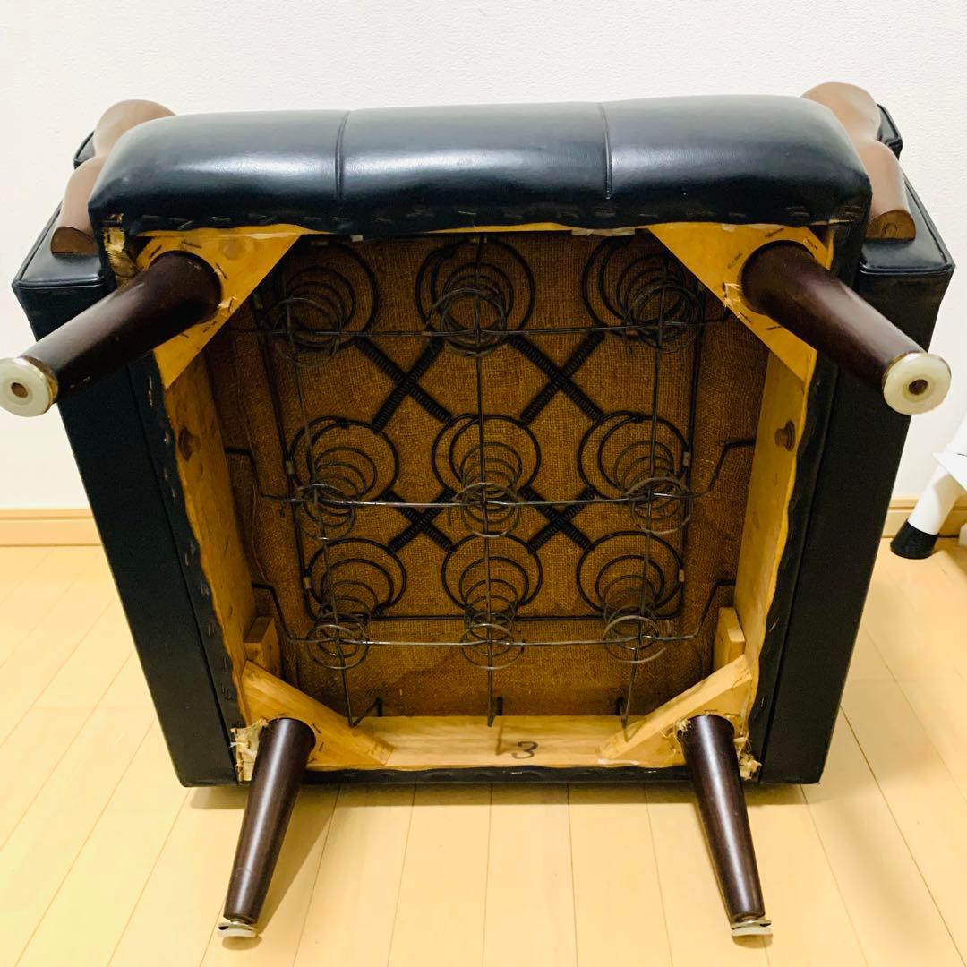 ヴィンテージ 1人がけソファー レトロ 大きめ ふかふか ひじ掛け レザー