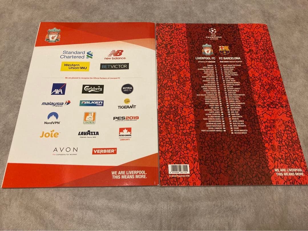 (現地購入)18/19CL準決勝FCバルセロナ戦記念LFC公式グッズ