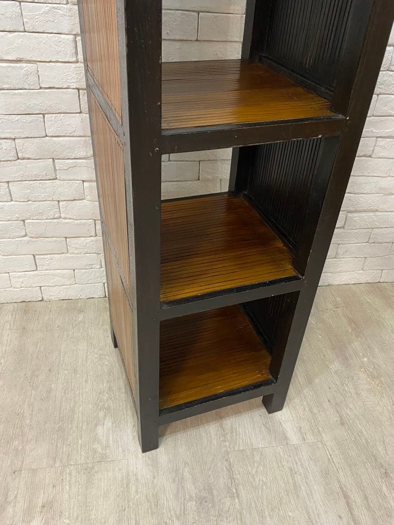 【Tak0310】高級　バリ家具　バンブー　シェルフ　ラック　棚　本棚