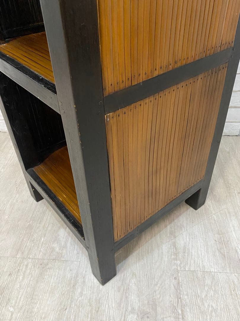 【Tak0310】高級　バリ家具　バンブー　シェルフ　ラック　棚　本棚