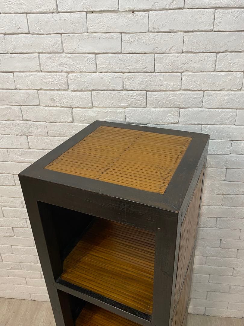 【Tak0310】高級　バリ家具　バンブー　シェルフ　ラック　棚　本棚