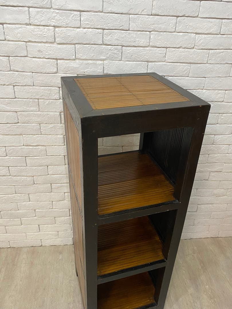 【Tak0310】高級　バリ家具　バンブー　シェルフ　ラック　棚　本棚