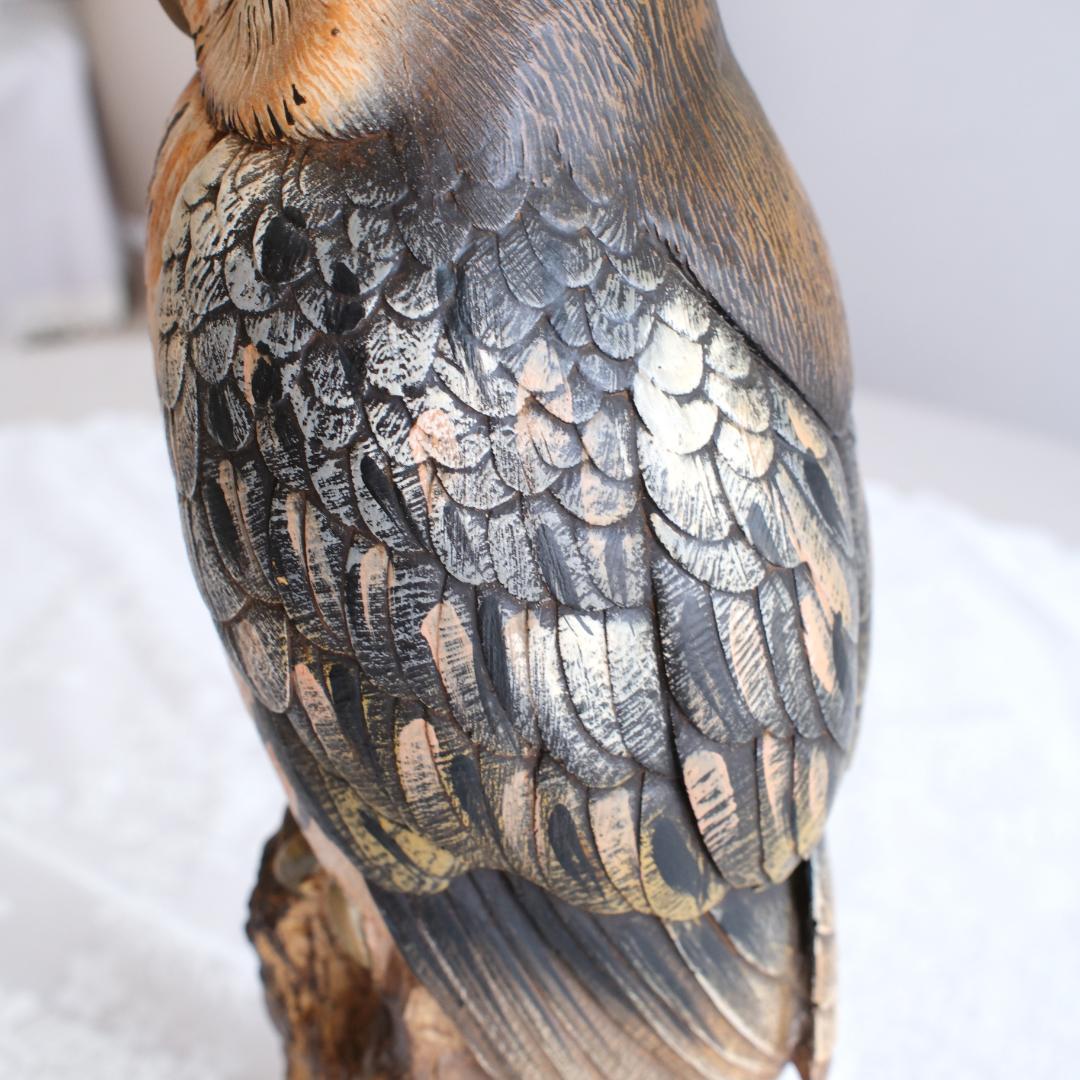 イタリア製フクロウの彫刻 約35cm