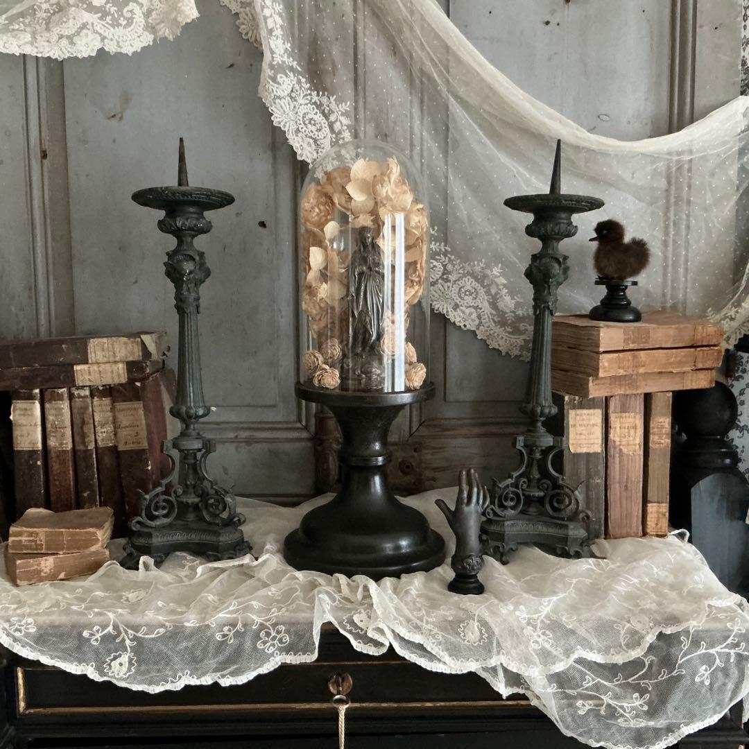 １９世紀中期　フランスアンティーク　祭壇用大きな燭台　教会　キャンドルスタンド