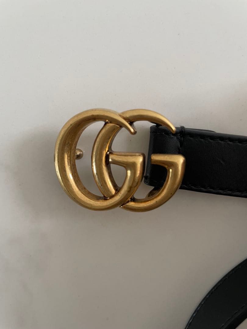 GUCCI ブラックベルト GGロゴ ブラック70