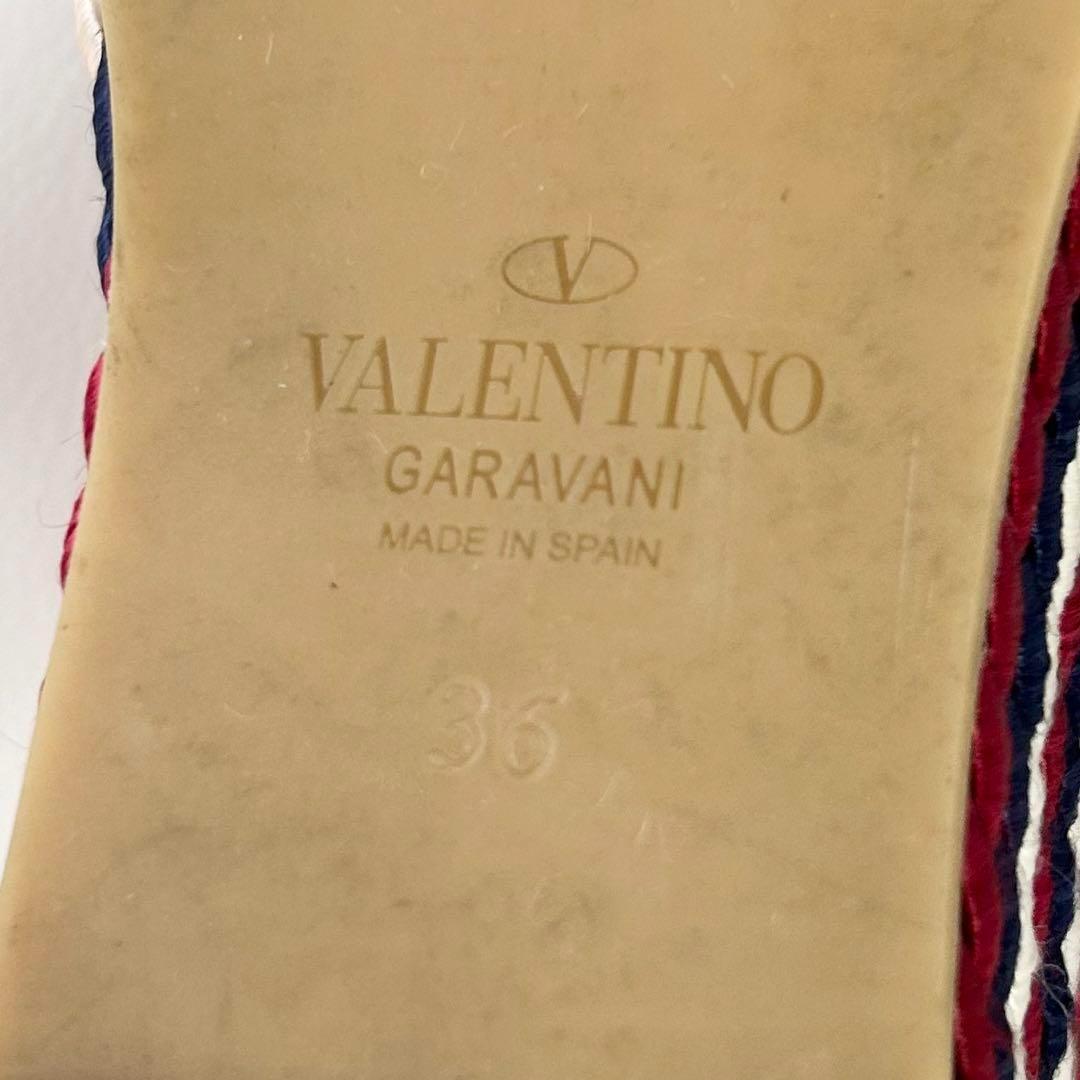 高級＊ヴァレンティノ ロックスタッズ カーフスキン ストラップウェッジサンダル