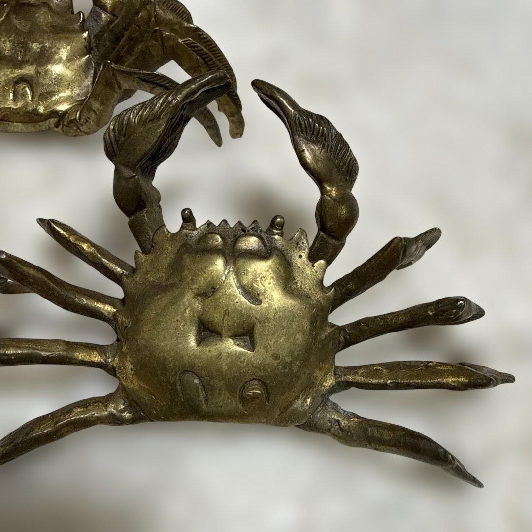 真鍮 蟹 置物 セット