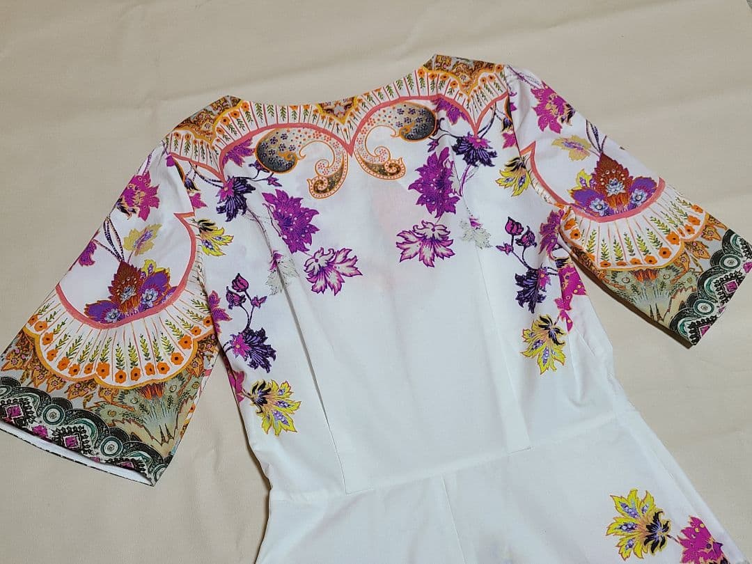 ETRO エトロ 未使用品 花柄 半袖 ひざ丈ワンピース サイズ40 M