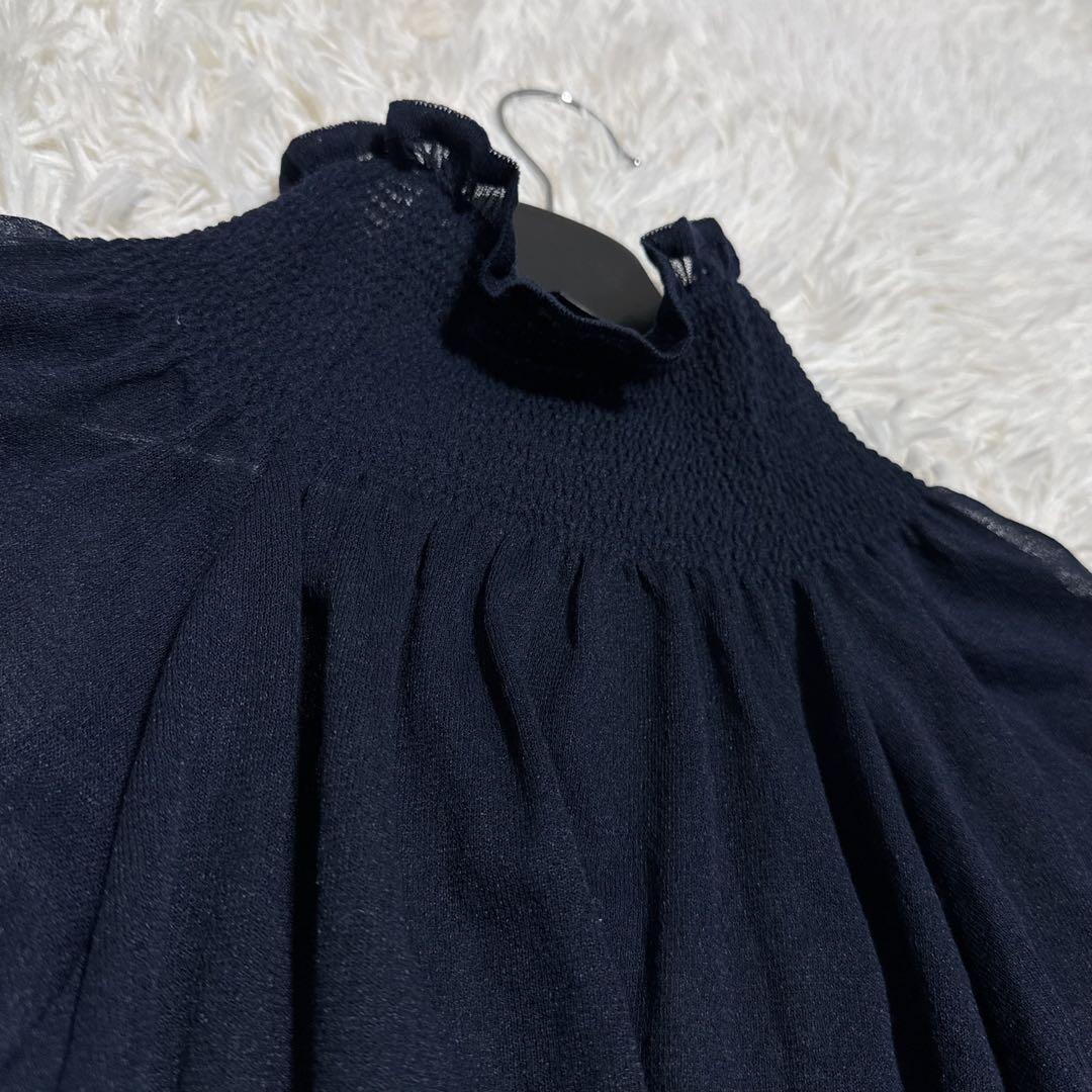 【定価7万】 2025SS！ 極美品✨ ADORE シャーリングシアーニット 紺