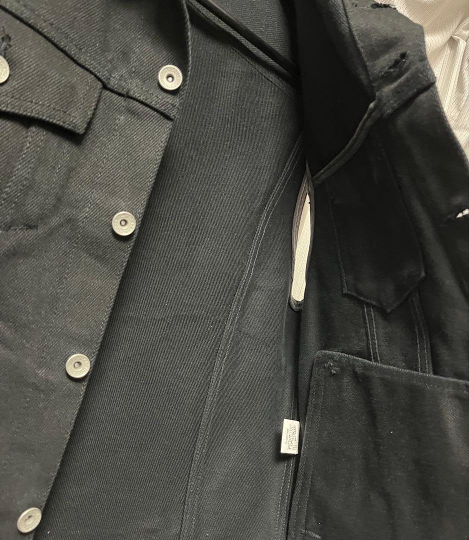 【美品】IRON HEART 21oz黒鎧デニム トラッカーベスト　Lサイズ