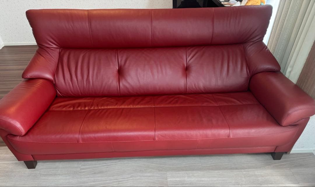 【最終値下げ】3人掛けソファ　リジイD 赤