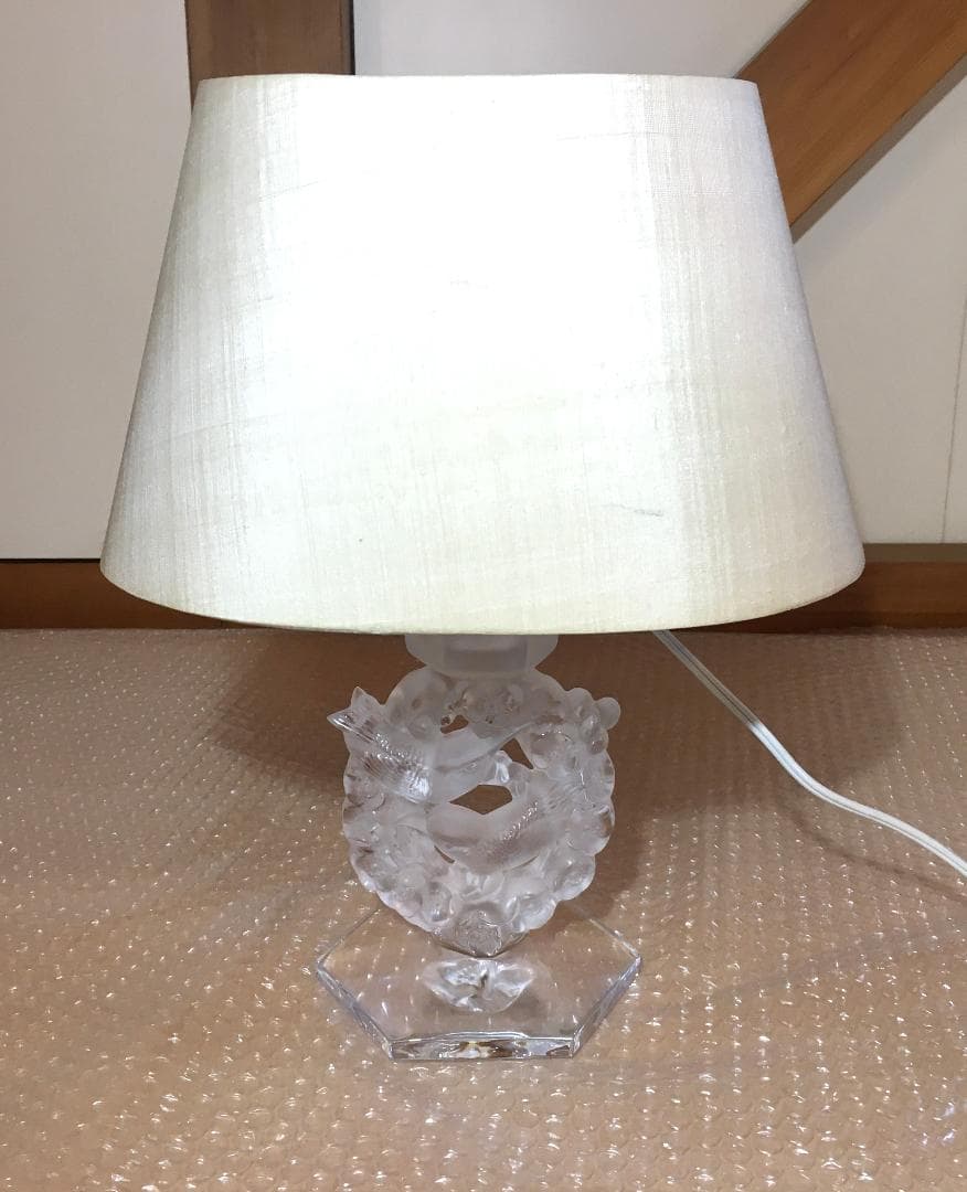 ○激レア LALIQUE Mésanges ラリック クリスタル テーブルランプ